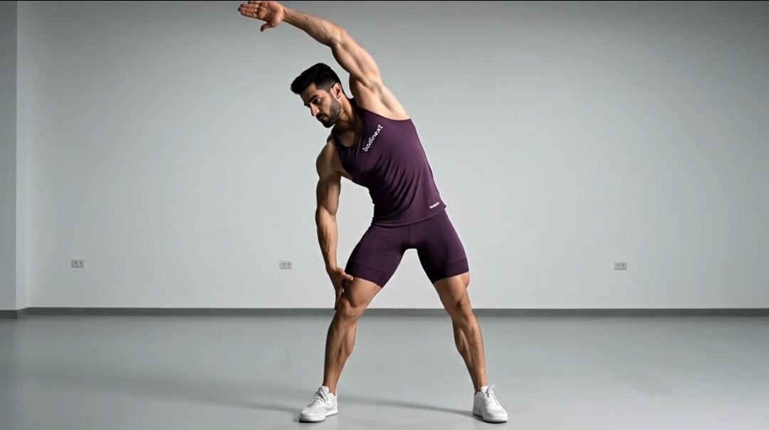 Side Reach کشش پهلو ایستاده (Standing Side Reach Lat Stretch) - بادینکست